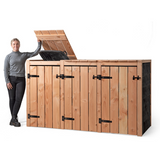 Container conversion Fleur | Wheelie bin conversion triple | Container storage | Wood