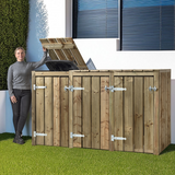 Container conversion Andre | Wheelie bin conversion triple | Container storage | Wood