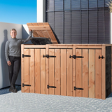 Container conversion Fleur | Wheelie bin conversion triple | Container storage | Wood