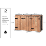 Container conversion Fleur | Wheelie bin conversion triple | Container storage | Wood