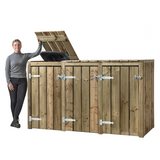 Container conversion Andre | Wheelie bin conversion triple | Container storage | Wood