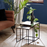 Side table S/2 40x40x45+44,5x44,5x50,5 cm BANOS antique brnz