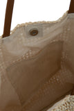 Beach Bag With Shells/Feathers Paper Natural/White