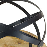 Luuk - bijzettafel - zwart - metaal en gerecycled hout - 75x37/45 cm