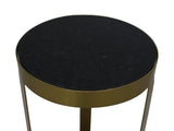 Marble side table - ø30x50 - Black/gold - Marble/metal