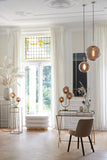 Pillar S/2 30x30x80+35x35x100 cm BILO light gold+glass brown