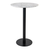 Bos - bar tafel - marmerlook - staal en MDF - ø70x105cm