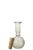 Bottle Round Long Cork Glass/Wood Transparent