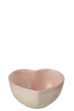 Bowl Heart Porcelain White/Pink Medium