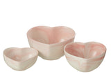 Bowl Heart Porcelain White/Pink Medium