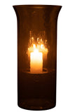 Candleholder Plate Blurred Glass Transparent Large