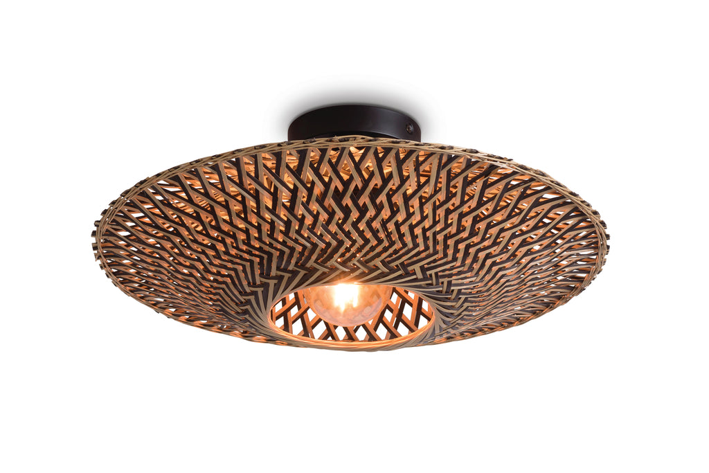 Ceiling lamp Bali bamboo dia.44x12cm black/natural - S