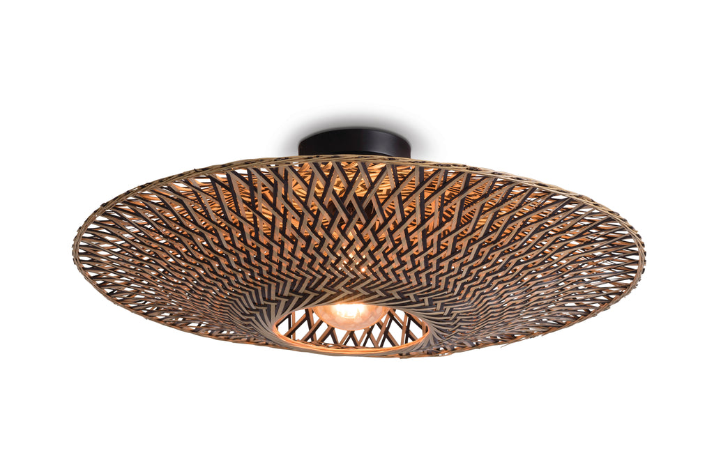 Ceiling lamp Bali bamboo dia.60x15cm black/natural - M