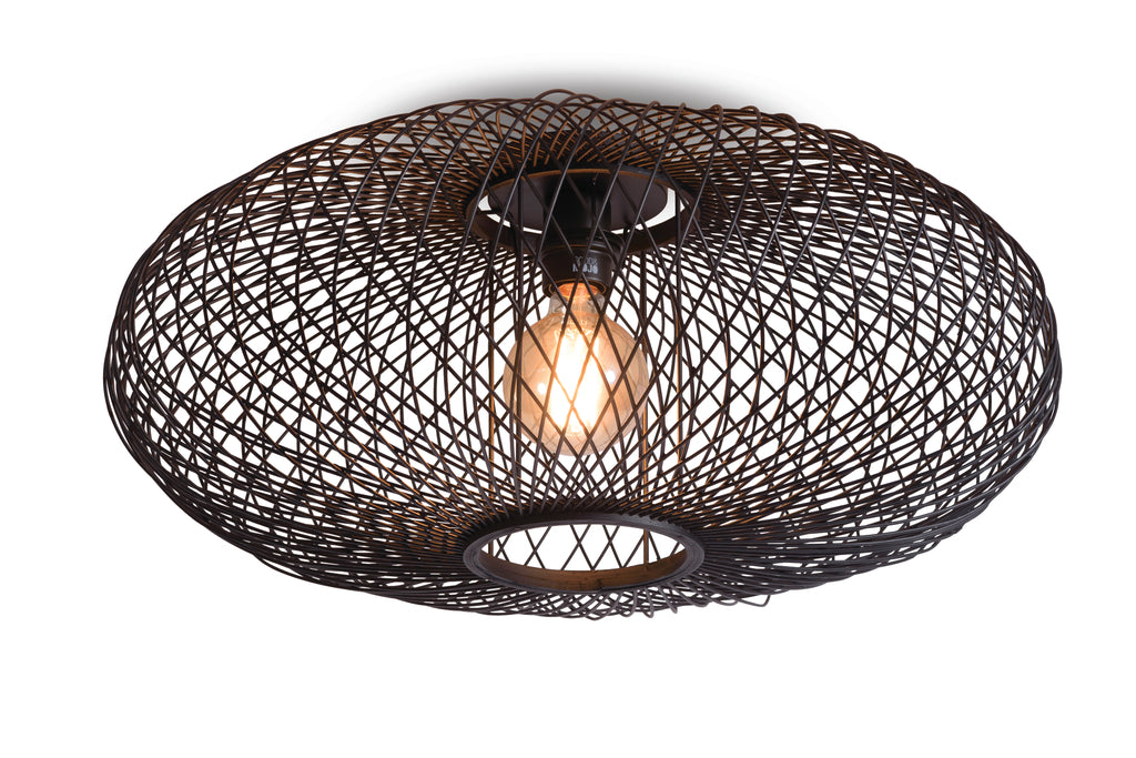 Ceiling lamp Cango bamboo ellipse dia.60x25cm black