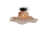 Ceiling lamp Ibiza bamboo wavy dia.50xh.15cm black/natural - S