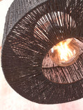 Ceiling lamp Iguazu jute round/straight S dia.30xh.16cm - black