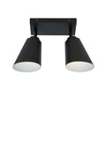 Ceiling lamp iron Bremen 2-shade rectangular 30x16x24cm/shade 18x15cm - black