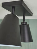 Ceiling lamp iron Bremen 2-shade rectangular 30x16x24cm/shade 18x15cm - black