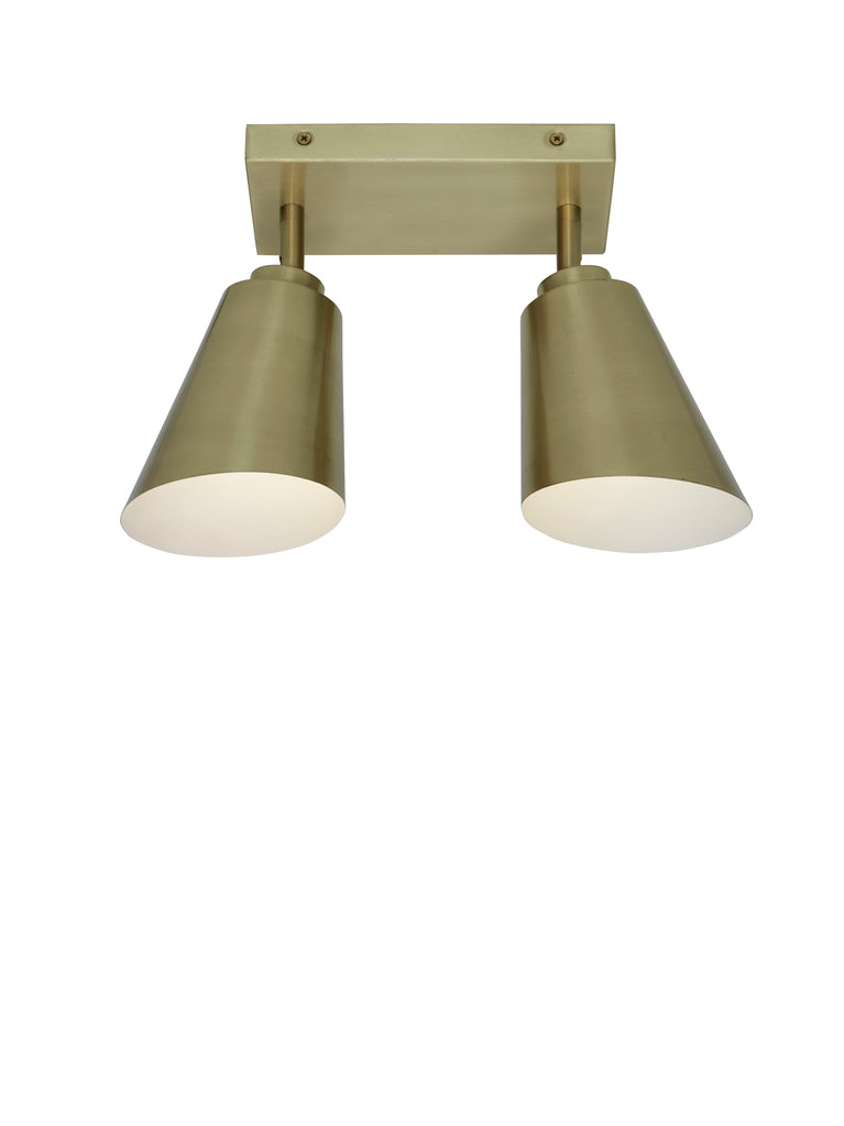 Ceiling lamp iron Bremen 2-shade rectangular 30x16x24cm/shade 18x15cm - gold