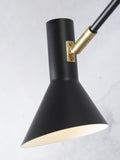 Ceiling lamp iron Izmir 3-arms w.124xh.39cm/6 shades h.17x13 -5cm black/gold accent