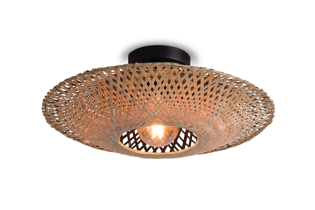 Ceiling lamp Kalimantan dia.60x15cm black/natural - M