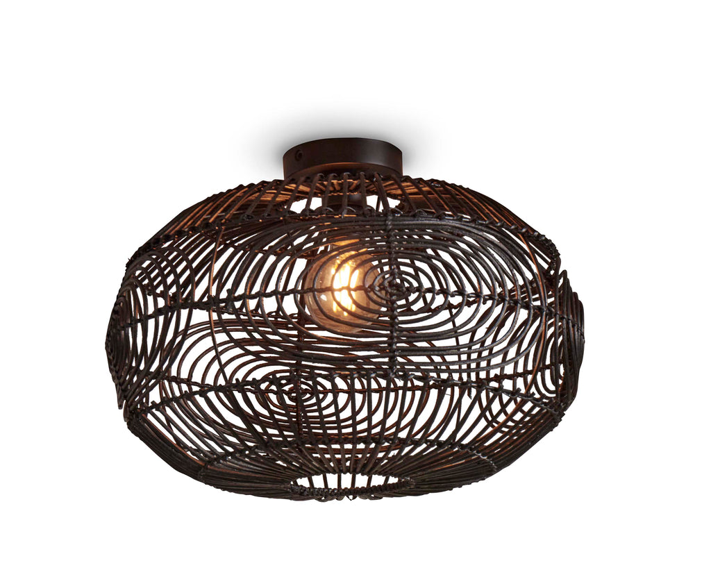 Ceiling lamp Madeira rattan/ellipse dia.48xh.30cm - black