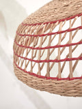 Ceiling lamp Pantanal seagrass dia.45xh.9cm - natural/red