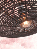 Ceiling lamp Tanami rattan disc dia.55xh.14cm black - L