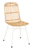 Chair Ema Rattan/Metal Natural/White