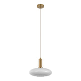 Van der Linden - hanglamp - wit - glas en messing - 28 cm
