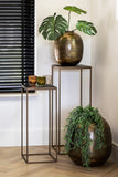 Pillar S/2 33x33x80+38x38x100 cm CHISA wood black-ant bronze