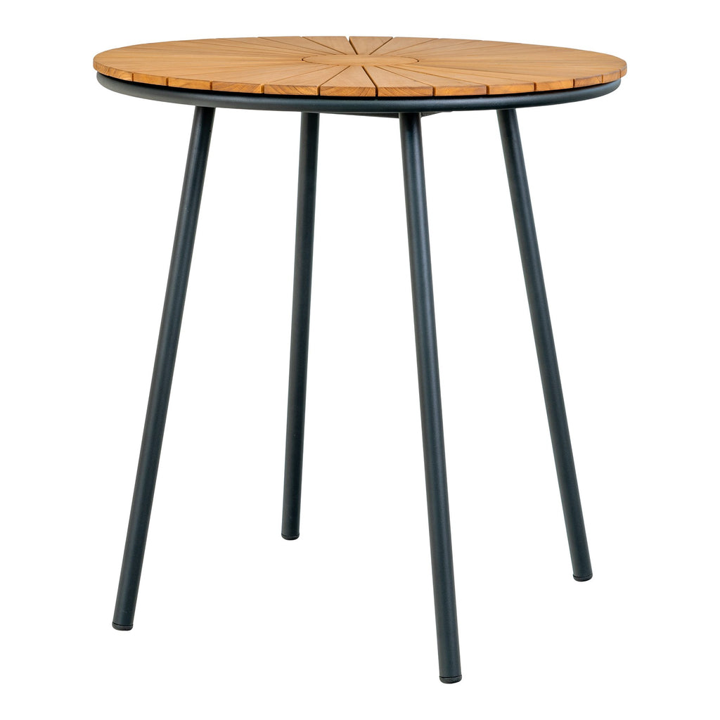 Van der Linden - Cleveland Café Table - natürliches Teakholz - Metall - ø70x74 cm