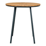 Van der Linden - Cleveland Café Table - natürliches Teakholz - Metall - ø70x74 cm