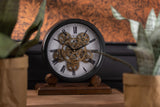 Clock On Foot Interior Mechanism Mdf Antique Gold/Black