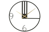 Clock Lines Metal Black Large