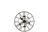 Clock Roman Numerals Wheels Metal Black Small