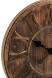 Clock Wooden Disc Roman Numerals Mdf Brown Small