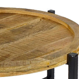 Sophia - Bijzettafel - tabak - gerecycled mango hout en metaal - ø75cm