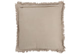 Cushion Cross Square Leather Beige