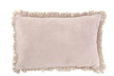 Cushion Fringe Cotton Velvet Old Pink