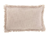 Cushion Fringe Cotton Velvet Old Pink