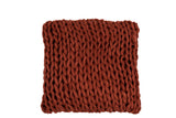 Cushion Knitted Square Acrylic Red