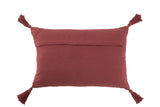 Cushion Pattern Rectangle Cotton Terracotta Red