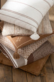 Cushion Squares Outdoor Polyester Brown/White