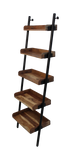 Decoratieve ladder - powdercoated black - acacia