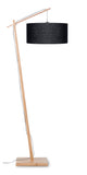 Floor lamp Andes bamboo h.176cm/shade 47x23cm eco linen - black