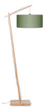 Floor lamp Andes bamboo h.176cm/shade 47x23cm eco linen - green forest