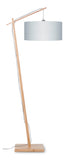 Floor lamp Andes bamboo h.176cm/shade 47x23cm eco linen - light grey