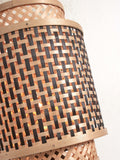 Floor lamp Bhutan bamboo black h.135cm/shade 18x25cm bl/natural