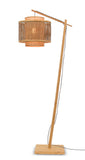 Floor lamp Bhutan bamboo nat. h.176cm/shade 40x34cm bl./nat. S